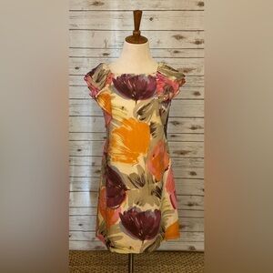 BCBG Max Azria silk floral shift mini dress